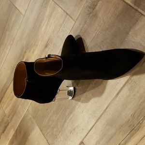 Qupid black booties with clear heels